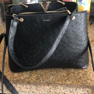 Grossi black leather purse/shoulder bag